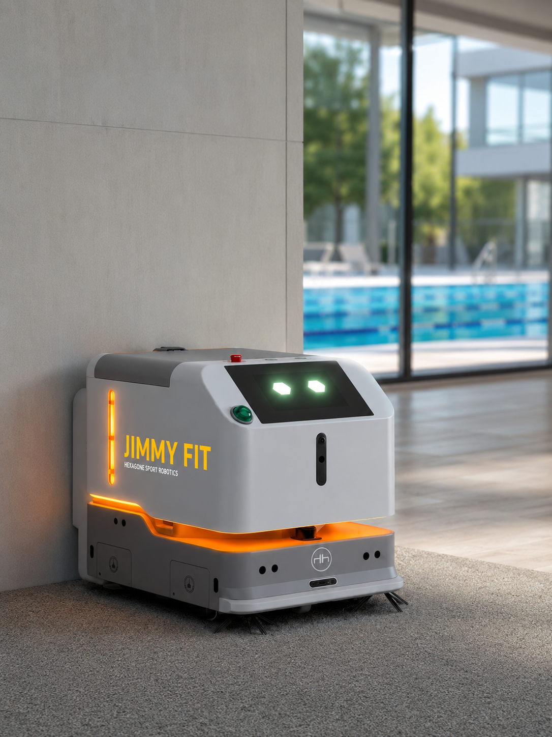 Robot Jimmy Fit dans un gymnase