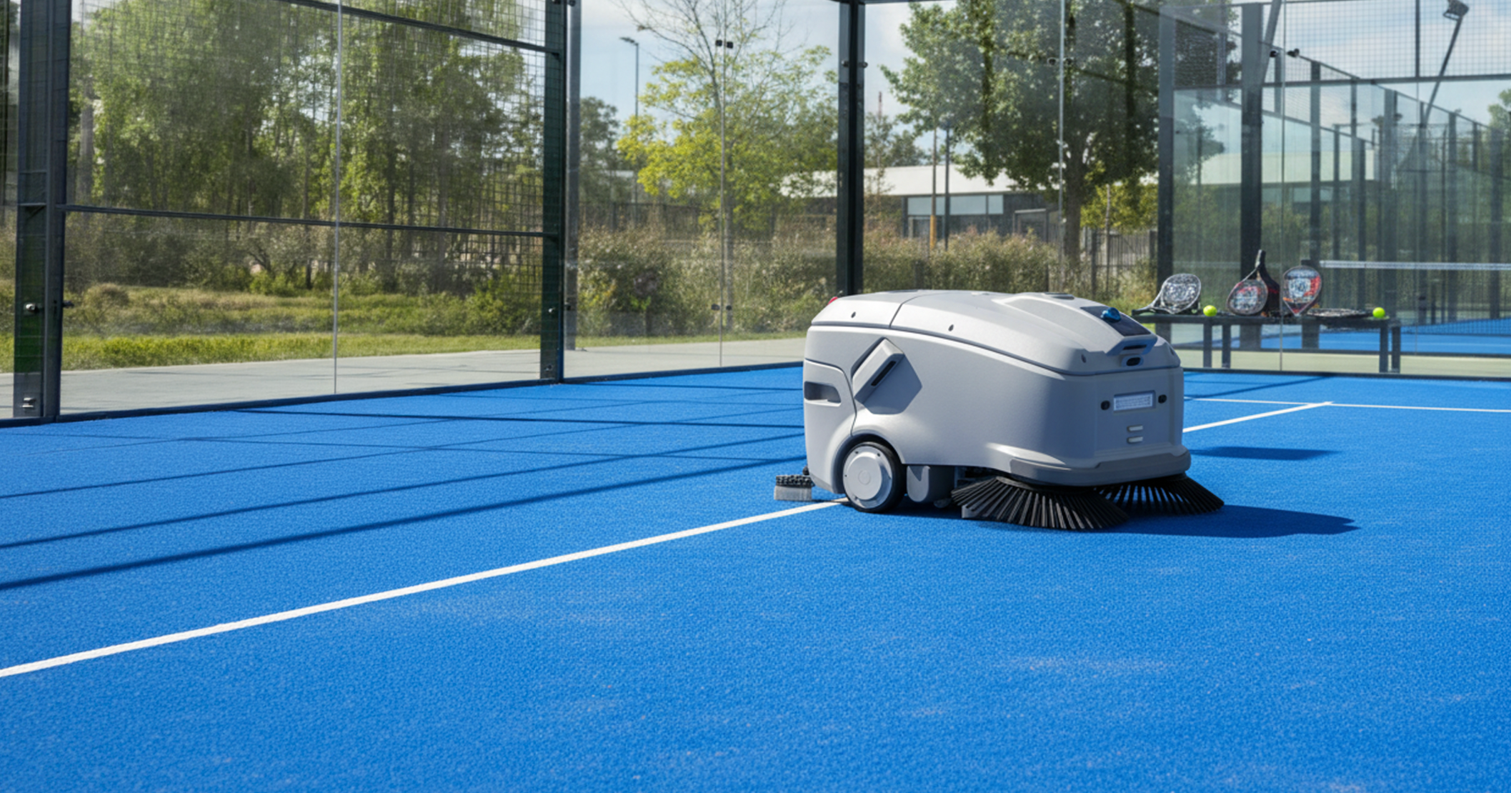 Jimmy BRUSH en entretien sur un terrain de padel