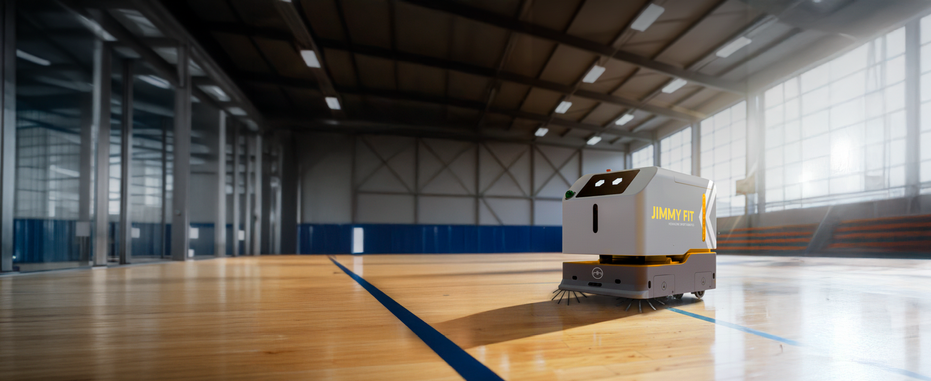Jimmy FIT en nettoyage autonome dans un gymnase