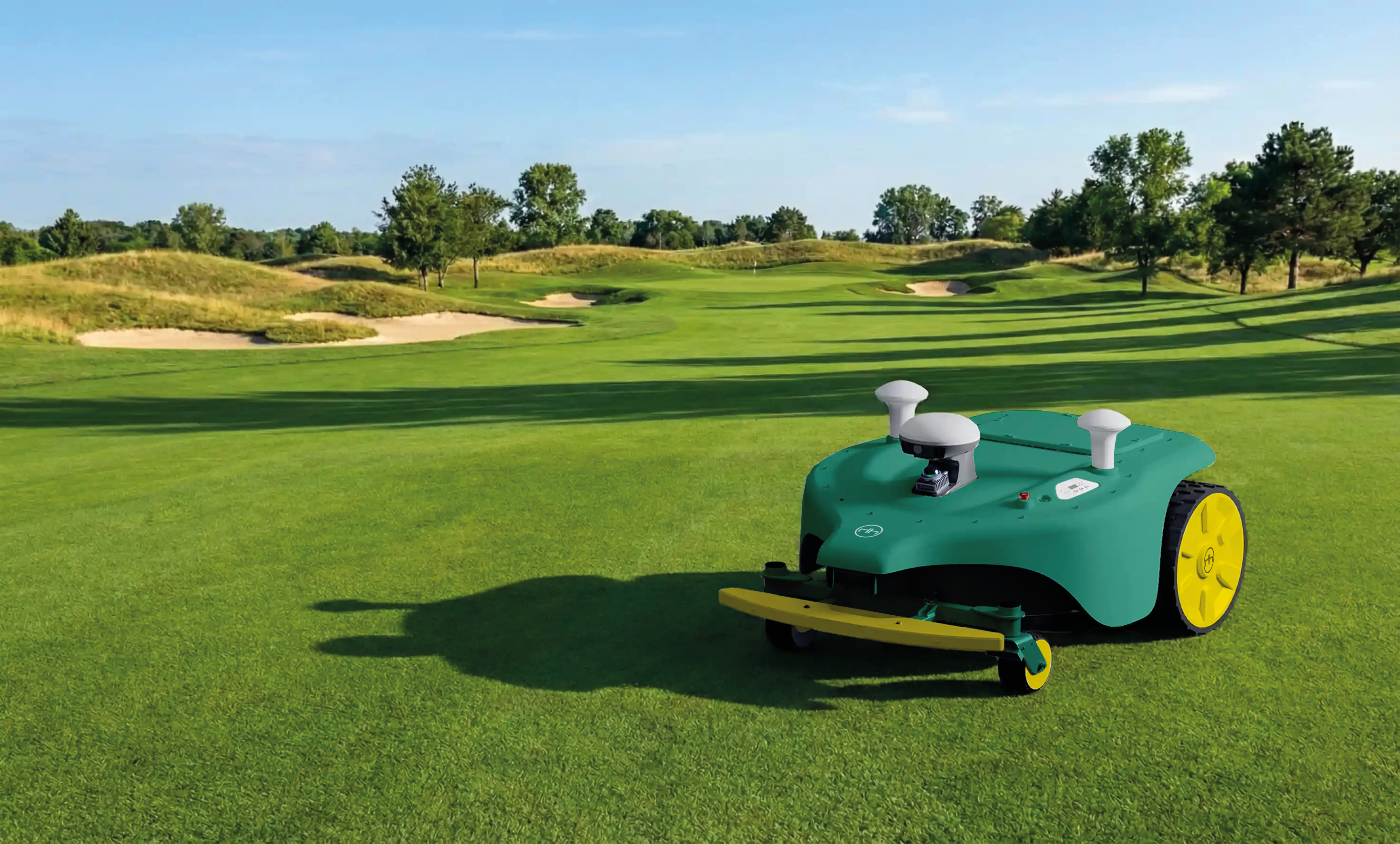 Robot de tonte autonome Moxy 730 sur pelouse